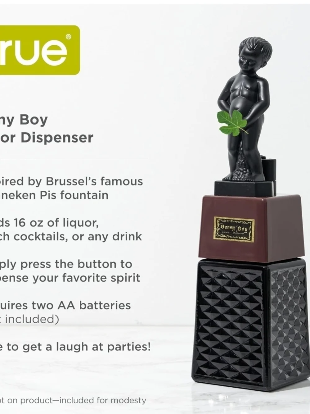 Liquor Dispenser, Novelty Drink Dispenser for Whiskey,‎ Bourbon, Bonny Boy OPEN